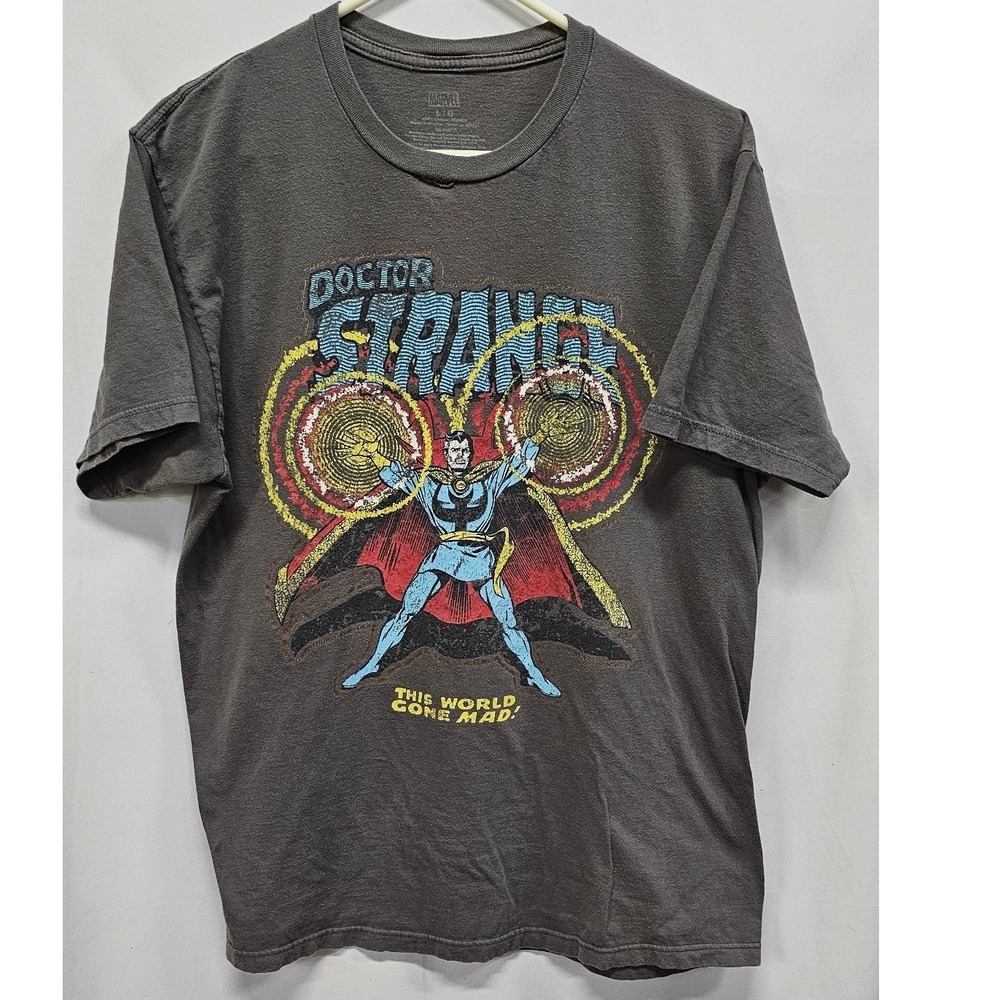 Marvel Doctor Strange This World Gone Mad Graphic T-Shirt Gray Mens Large L